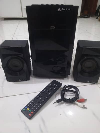 Audionic 2.1 Sound System (Subwoofer + 2 Speakers) with Remote