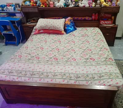 Double bed old pure wood