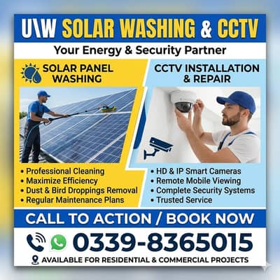 solar cleaning and cctv  serves