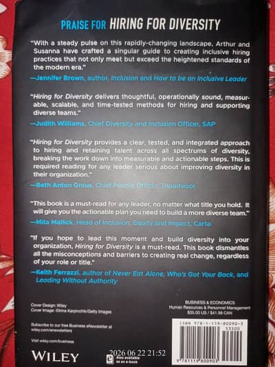 Hiring for Diversity Book by Arthur Woods (Wiley Edition)