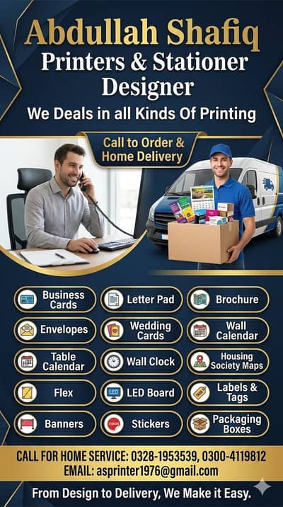 All Typea of Stationary Printing at your door step