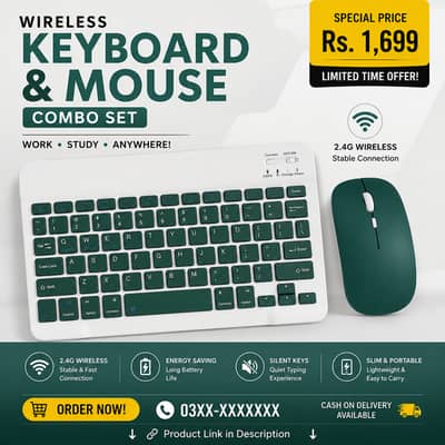 Best Overall: Ultra-Slim Wireless Keyboard and Mouse Combo Set — Brand