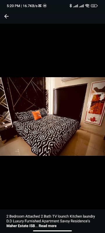 2BED FURNISH APARTMENT AVAILABLE DAILY WEEKLY BASIS FOR RENT IN ISLAMABAD F11