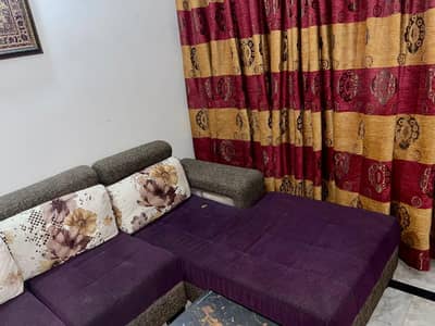 L Shape Used SofaSet . Not used much. Neet Little repair