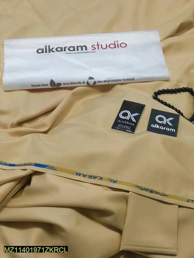 AAl Karam wash and wear unstitched suit for Men's