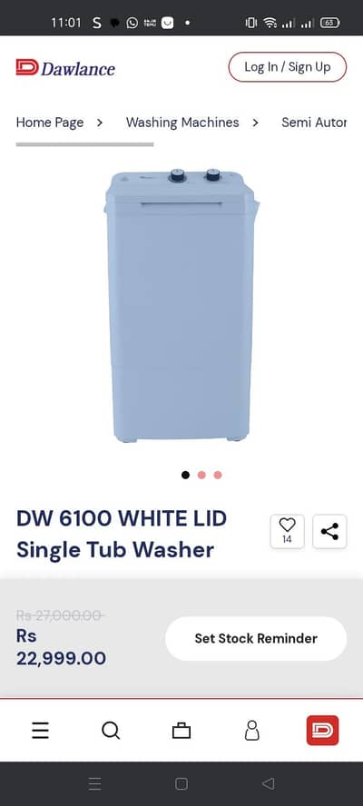 Dawlance washing machine