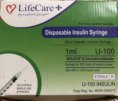 Disposable Insulin Syringe ڈسپوزیبل انسولین سرنج