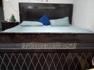 Bed Set - king Size Bed + Mattress+ 2 Side Tables for Sale