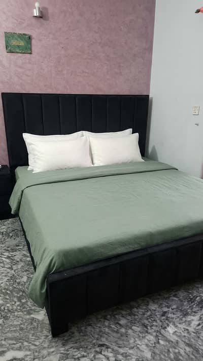 king size Bed with side tables and dressing