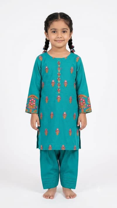 Traditional Embroided stitched girl dress