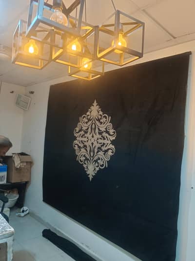 (3) curtain backdrop fabric