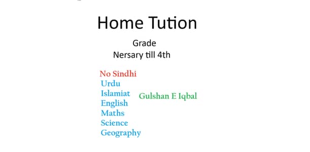 Home Tution Available