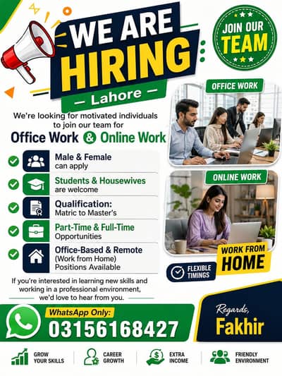 Hiring for full time & part time