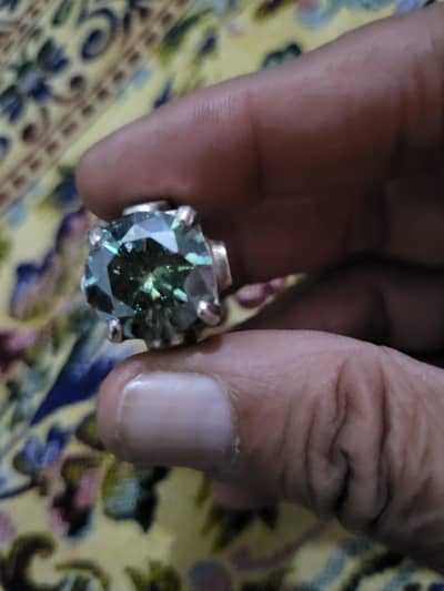 moissonite diamond ring original green color