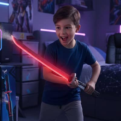LED sword toy with smoke