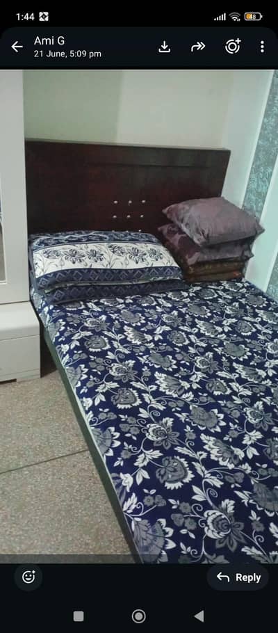 single bed with mattress