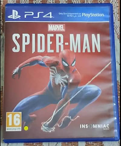 Marvel's Spiderman PS4 game disc.