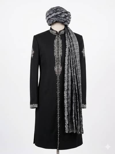Designer Groom sherwani with kulla