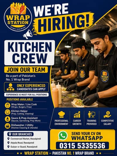Restaurant Kitchen Staff Required