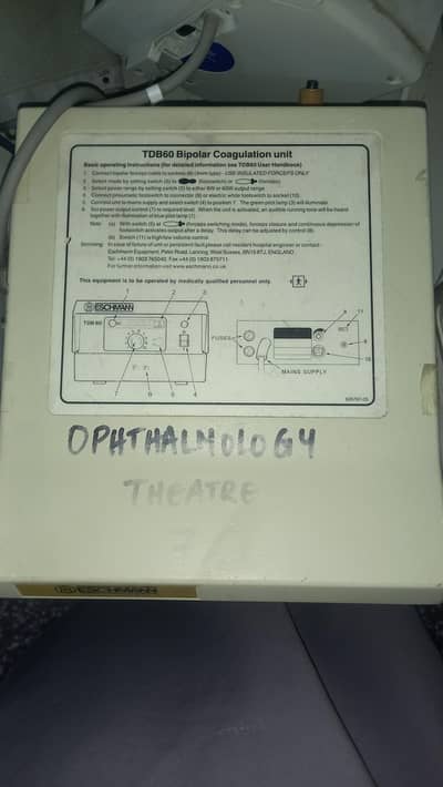 Eschmann TDB60 Bipolar Coagulation Unit-Opthamology theater equiment