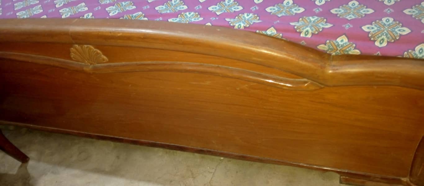 Solid Wooden Double Bed – Good Condition | Strong & Durable 2