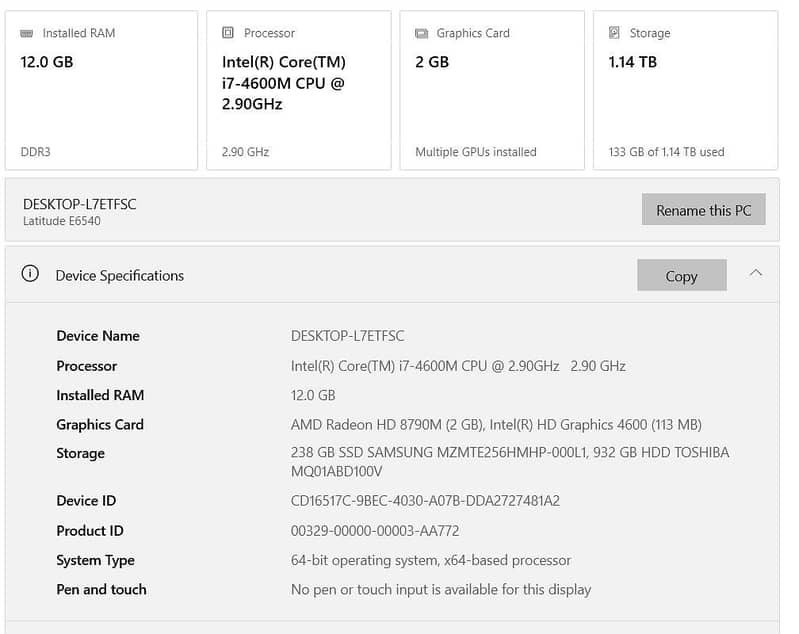 Dell Latitude E6540 12
