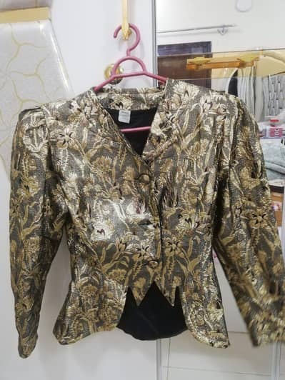 Elegant Vintage Gold  Jacket – Statement Party Wear Blazer 