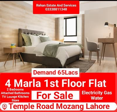 4 Marla 1st Floor Flat For Sale Near Qartaba Lahore