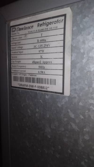 9144 LVR hair line silver fridge for sale new condition