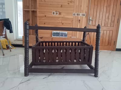 Solid Sheesham Wood Baby Cradle (Palna/Jhoola) for Sale