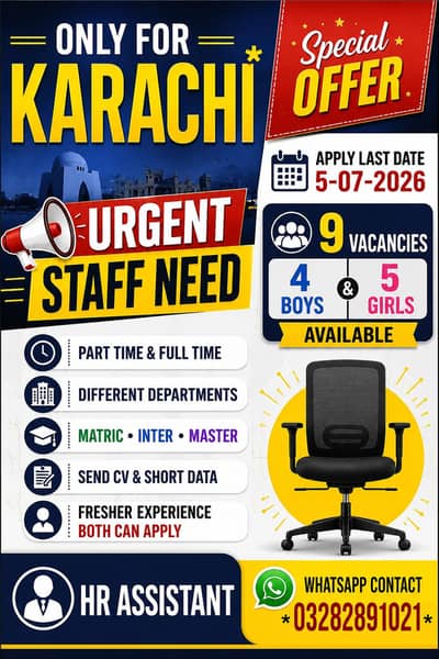 Need Urgent Staff
