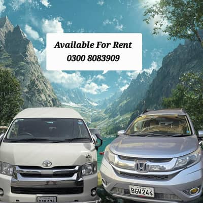 Rent A Car,Toyota hiace,Grand cabin,14 seater,hiroof,coaster,Apv
