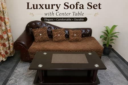 Luxury Sofa Set with Center Table – Good Condition