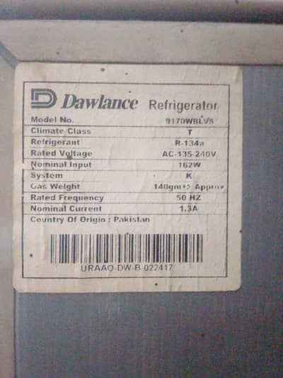 Dawlance Fridge 14 CFT - 1 Saal Used - Cooling 100% Ok
