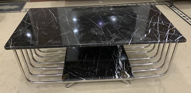 Center Stainless Steel (SS) Marble table double