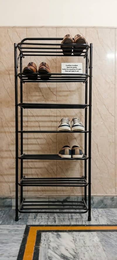 Premium Heavy-Duty 7-Tier Metal Shoe Rack – Elegant & Durable