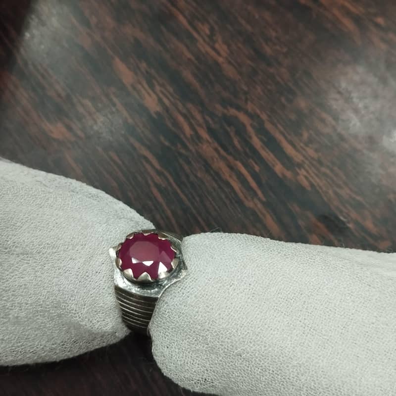 Original Ruby Stone Silver Ring 0