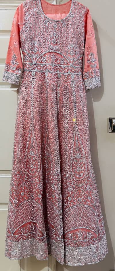 Bridal | Party Wear Dress - Pink Maxi Valima | Nikah | Engagement