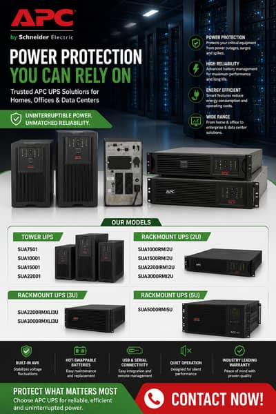 APC Smart UPS 750VA,1000VA,1500VA,2000VA,3KVA,5KVA Sua Series