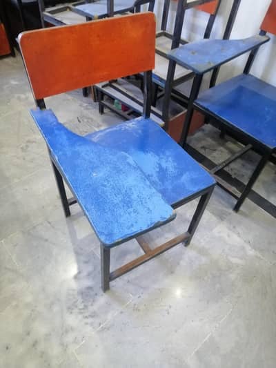 school chairs and table