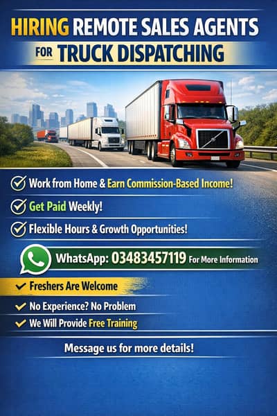 Need sales agents for truck Dispatching compaign