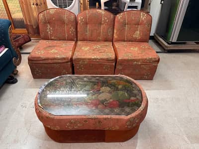 3 seater sofa & table
