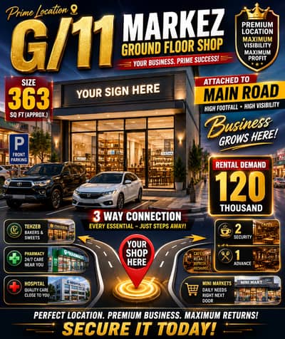 Ground floor Shop Available For Rent In G/11 Markez
