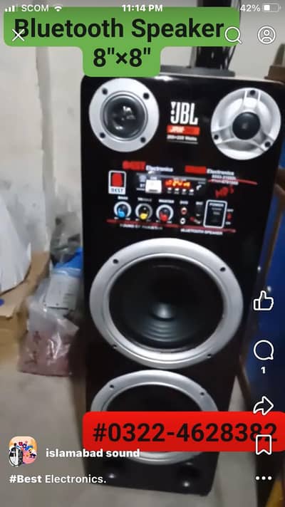 Dual 8 inch Bluetooth Speaker Box