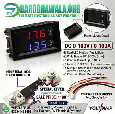 DC 100V 100A Volte Ampere Meter Voltmeter Ammeter Best Price