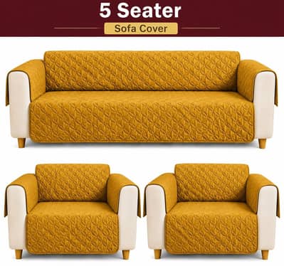 golden color 5 seater sofa cover  3+1+1 for sale new