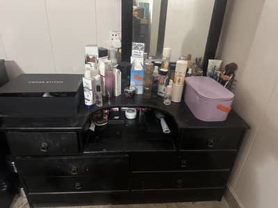 Queen Wooden bed set + dressing table urgent sale