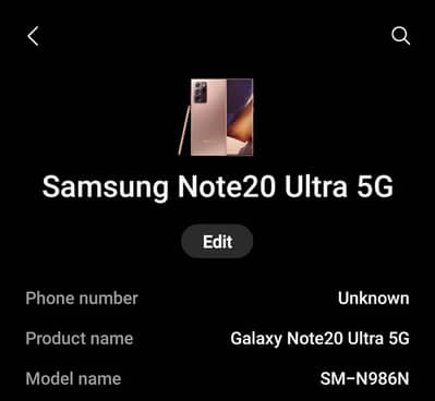 Samsung Note 20 Ultra 12 256 5g