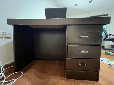 Computer Desk with 3 Drawers - Solid Wood