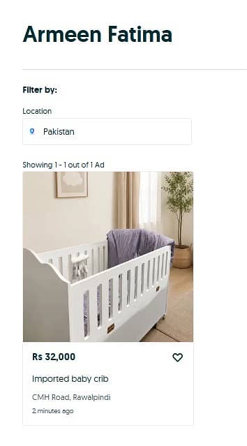 Imported baby crib